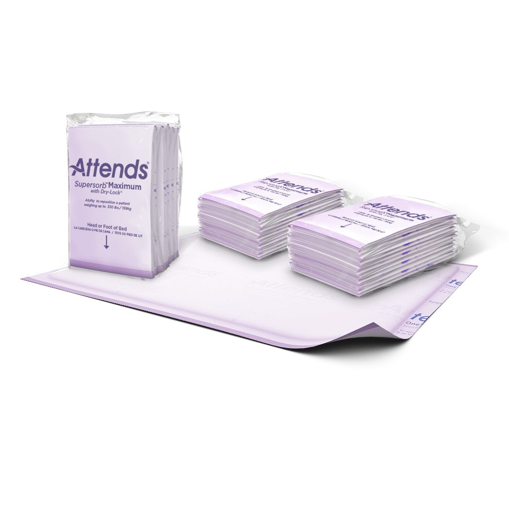 Attends Supersorb Breathables Underpad, Maximum Strength, Purple, 36" X 30"