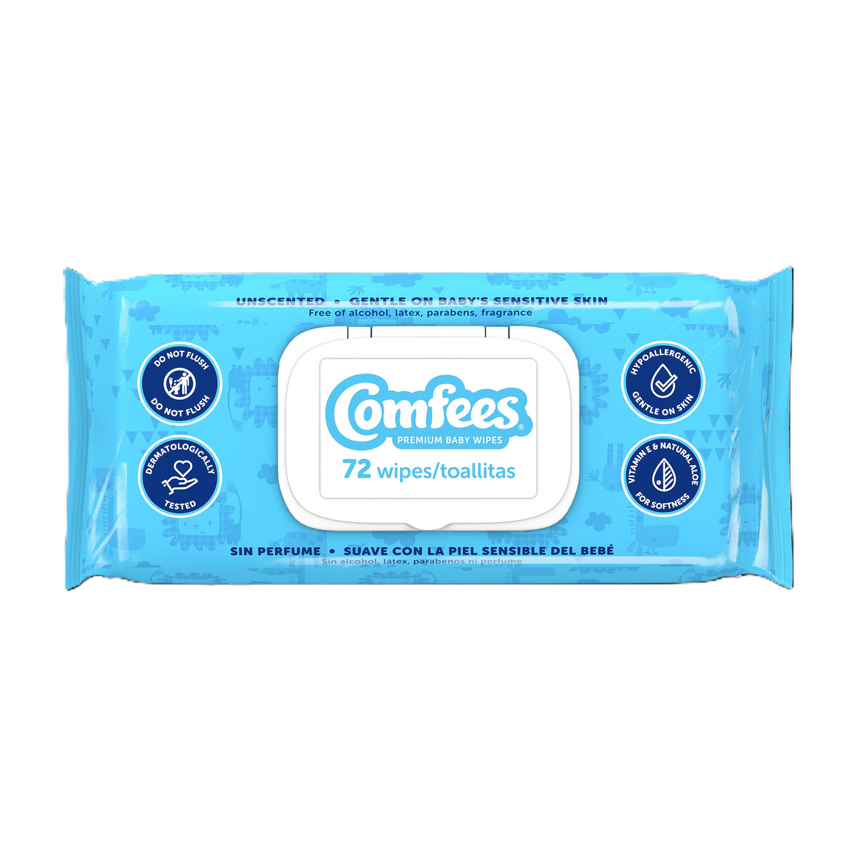 Comfees Unscented Baby Wipes, 72 ct.