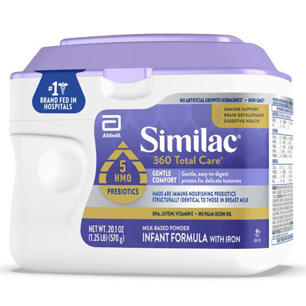 Similac 360 Total Care Gentle Comfort Powder, Unflavored, 20.1 oz Container, Retail