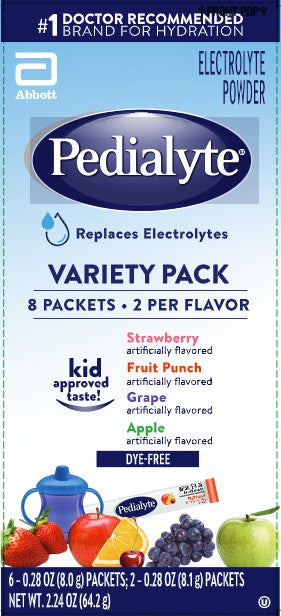Pedialyte Powder 4 Flavor Variety Pack, 8g Packets, 8 Count
