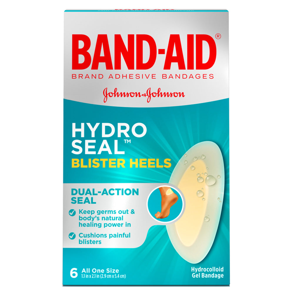 Johnson & Johnson Band-Aid Hydro Seal Blister Heel Bandage, 1.1" x 2.1" 6 Count