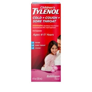 Children's Tylenol Cold + Cough + Sore Throat, Bubblegum Flavor, 4 fl oz