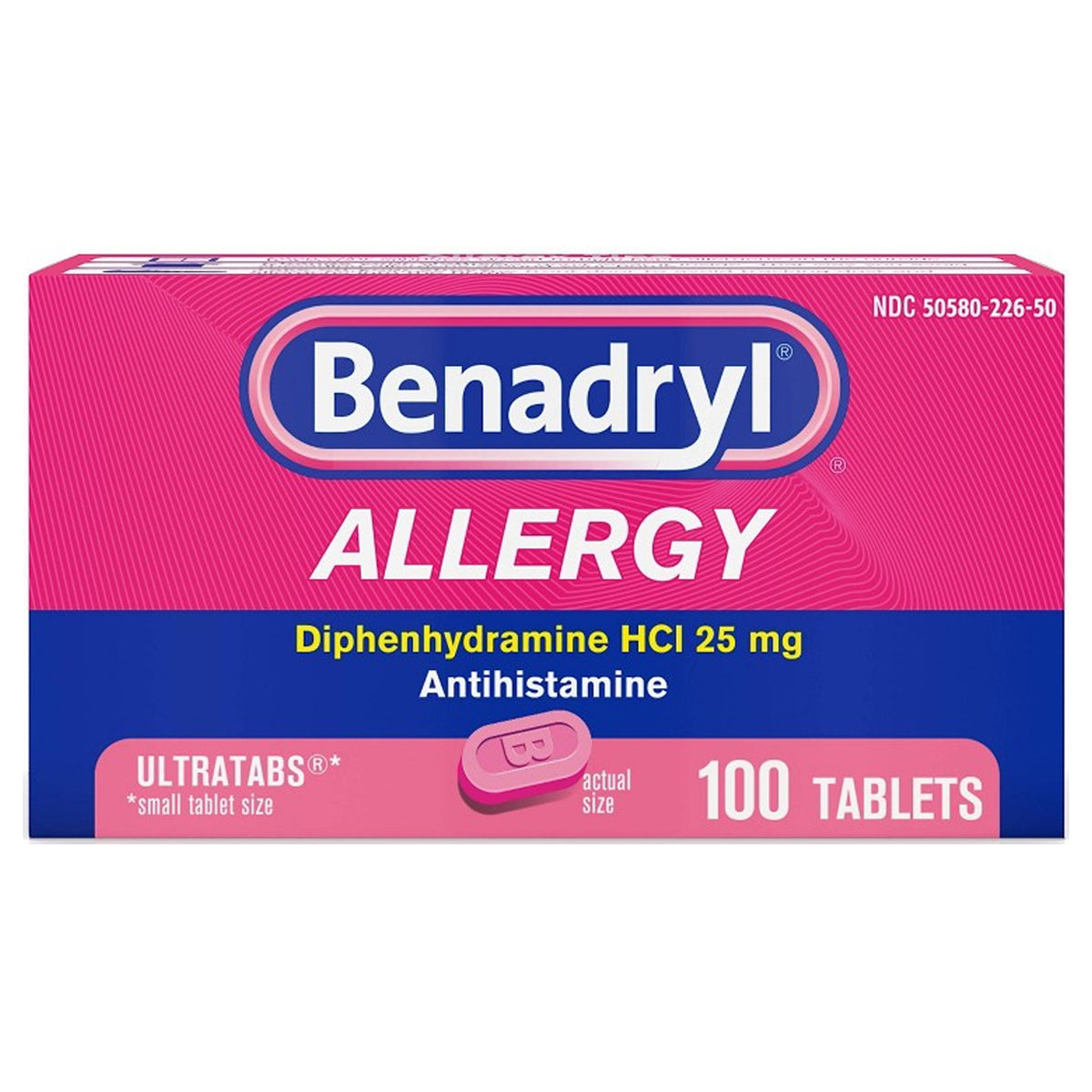 Johnson & Johnson Benadryl Ultratab Allergy Relief Antihistamine Drug, Tablet