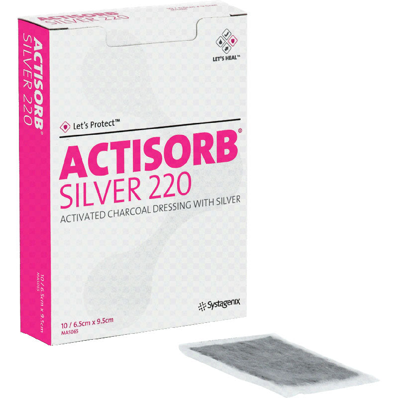 KCI ACTISORB Silver 220 Antimicrobial Wound Dressing, 2-1/2" x 3-3/4"