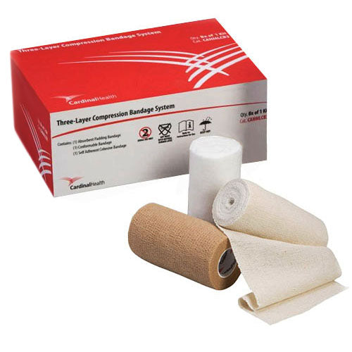 Cardinal Health Three-Layer Compression Bandage System, 10cm x 3.5cm
