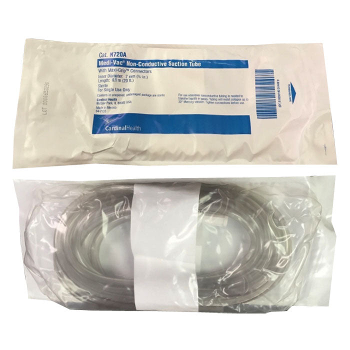 Cardinal Health Medi-Vac Clear Nonconductive Suction Tubing, 9/32" x 20'