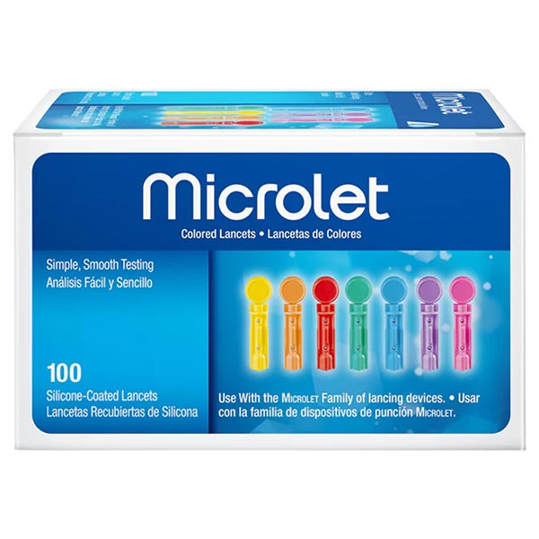Microlet Colored Lancets, 100 ct