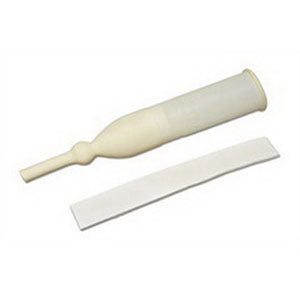 Medline Industries Latex Male External Catheter with Double Sided Foam Adhesive Tape and Connector 30mm, Disposable