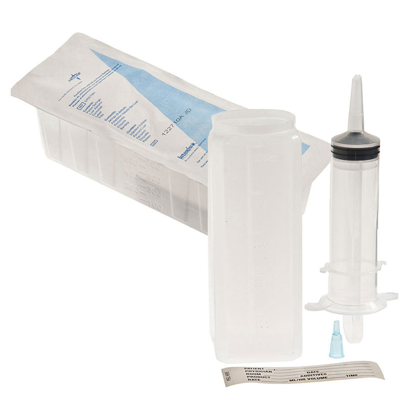 Medline Industries Blister Piston Irrigation Syringe Feed Tray 60cc, Sterile, Latex-free