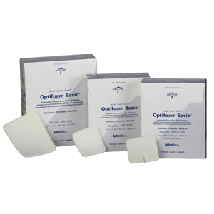Medline Optifoam Foam Dressing, Polyurethane, Non-Adhesive, 5" x 4"