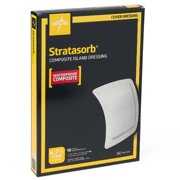 Kendall Healthcare Stratasorb Composite Island Dressing 6" W x 7-1/2" L Rectangular Shape, Latex-free