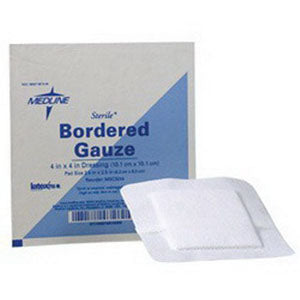 Medline Industries Sterile Bordered Gauze, 6" L x 6" W, Bulk