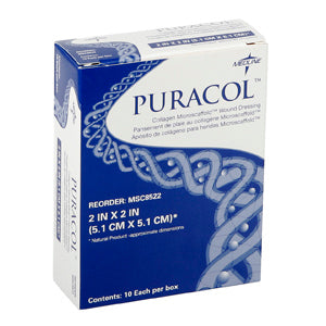 Medline Puracol Collagen Dressing, Sterile, 2" x 2"