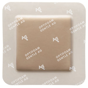Optifoam Ag Antimicrobial Adhesive Gentle Border Dressings, 6" x 6"