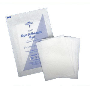 Medline Industries Sterile Nonadherent Dressing Pad, 3" W x 8" L, Latex-free, Waterproof