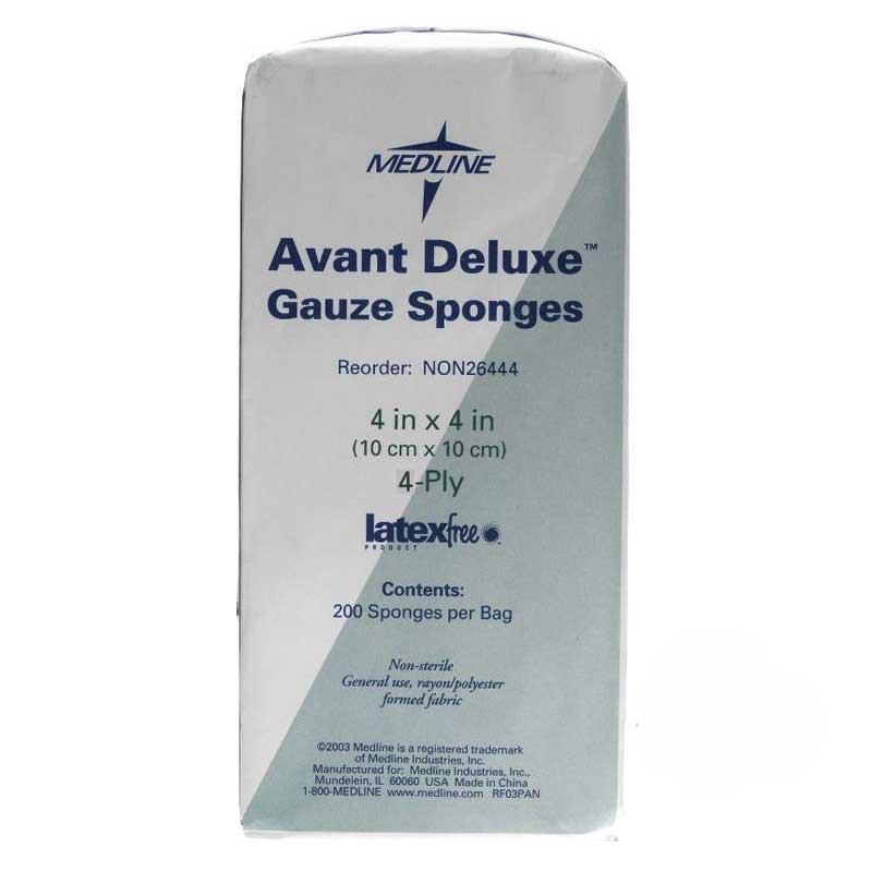 Medline Avant Deluxe Non-Sterile Gauze Sponge, 4-Ply, 4" x 4"