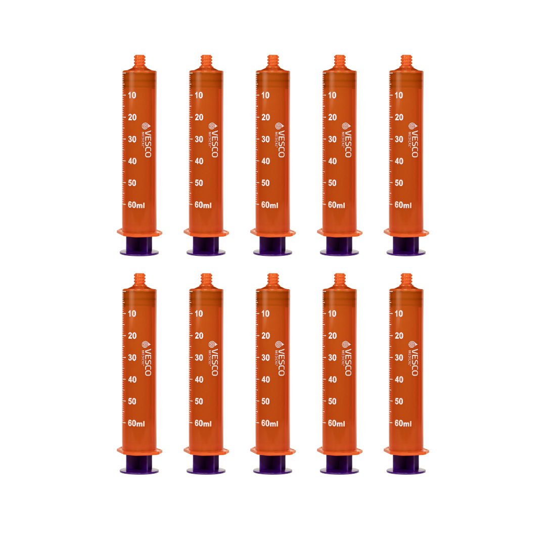 Vesco Medical ENFit Amber Syringes 60ml
