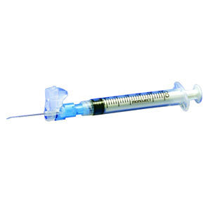 Kendall Healthcare Magellan Hypodermic Safety Needle with Integrated Safety Shield 23G x 5/8" L, One Handed Design, Blue, Tribeveled, Ultra-sharp, Sterile
