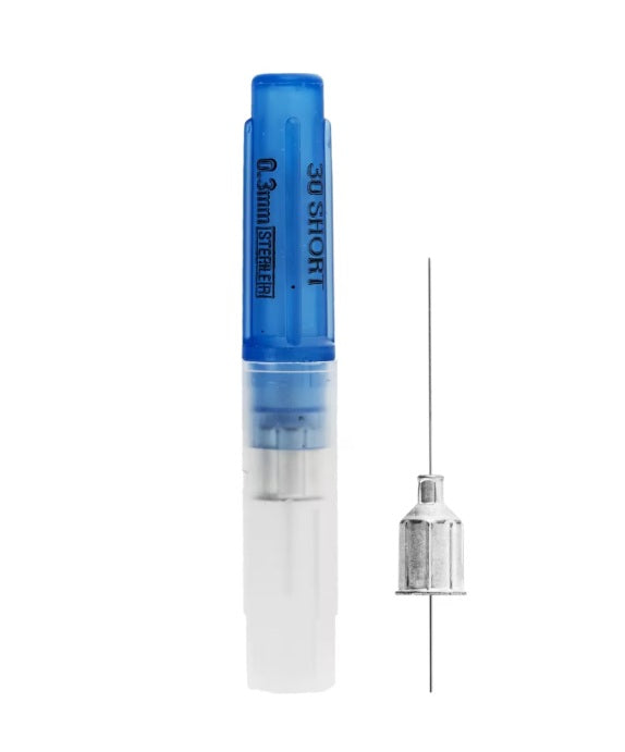 Cardinal Health Monoject Dental Needle, Metal Hub, Blue, 30GA Short x 1IN
