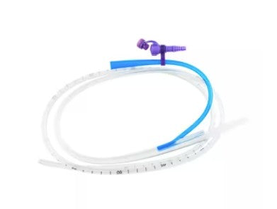 Salem Sump PVC Nasogastric Tube, Radiopaque Line, 8 Fr, 24", Without Stylet