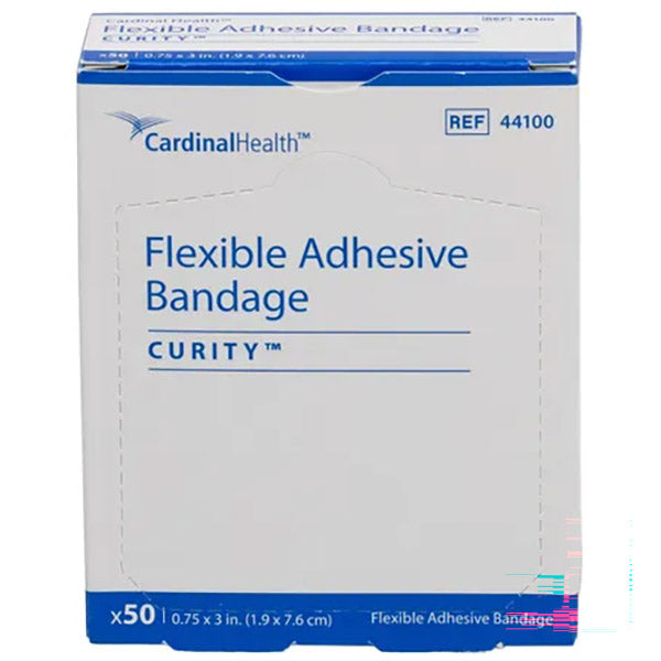 Curity Flexible Adhesive Fabric Bandage, 3/4" x 3" with 3/4'' x 7/8" Pad