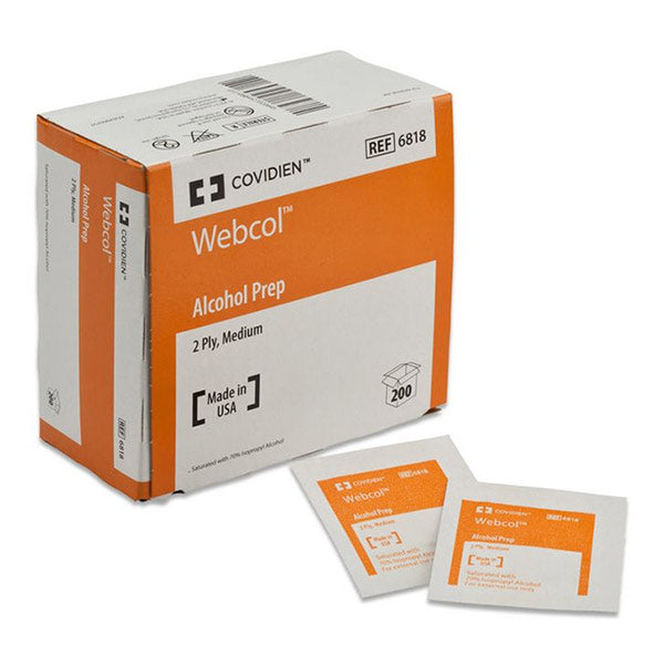 Kendall Webcol Alcohol Preps Wipe, Medium, 2 ply, 1's 55WAPM