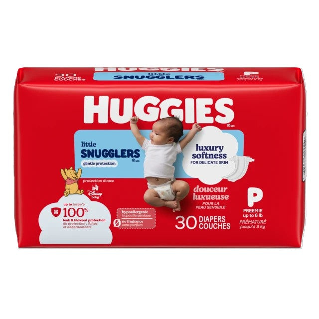 Huggies Little Snugglers Baby Diapers, Size Preemie, 30 Count (Packaging May Vary)