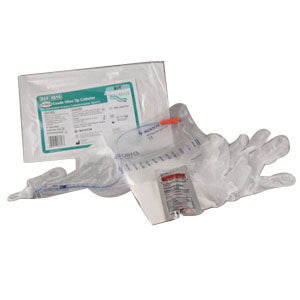 Coloplast Self-Cath Closed System Coude Olive Tip Kit with Guide Strip 14Fr, 16" L Latex-free, with Self-Cath Intermittent Catheter, 1100cc Seamless Vinyl Collection Bag