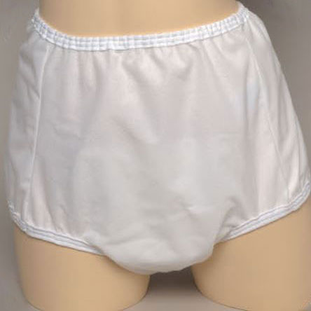 Salk Company CareFor One Piece Pull-on Brief with Water-proof Safety Pocket Large 38" to 44" Waist Size, White, Reusable, Latex-free