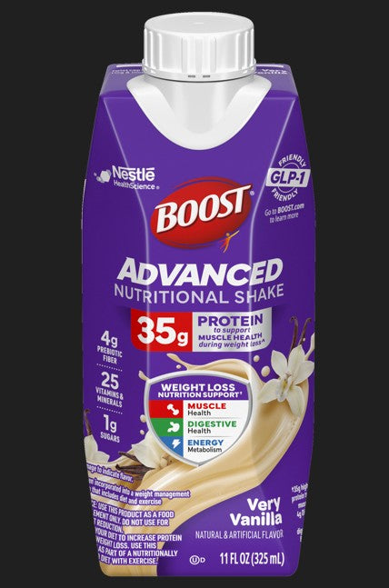 Boost Advanced Nutritional Shake, Very Vanilla, 11 fl oz Carton, Retail