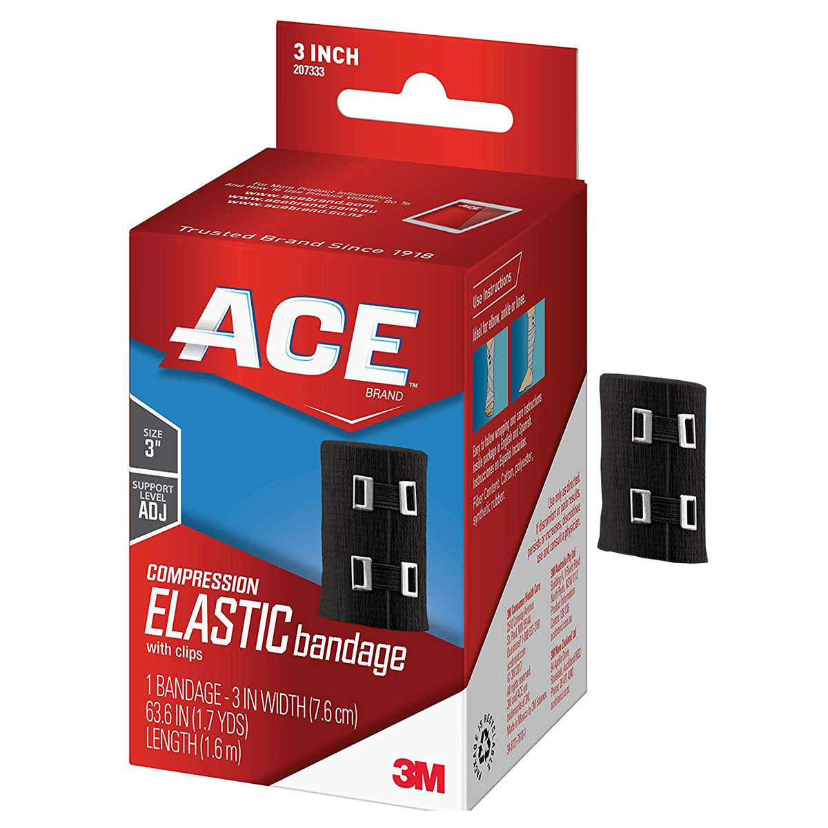 3M Ace Elastic Bandage, with Metal Clip