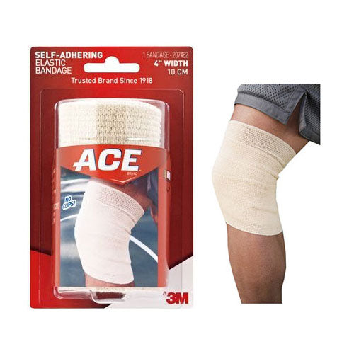 3M ACE Self-Adhering Athletic Bandage, 4" x 5yd Stretched, Tan