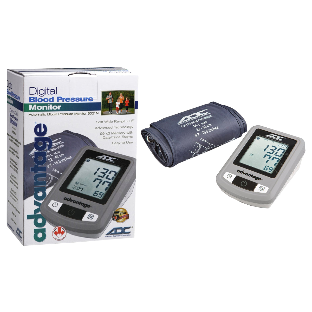 American Diagnostic Corporation Advantage Automatic Digital Blood Pressure Monitor, Navy