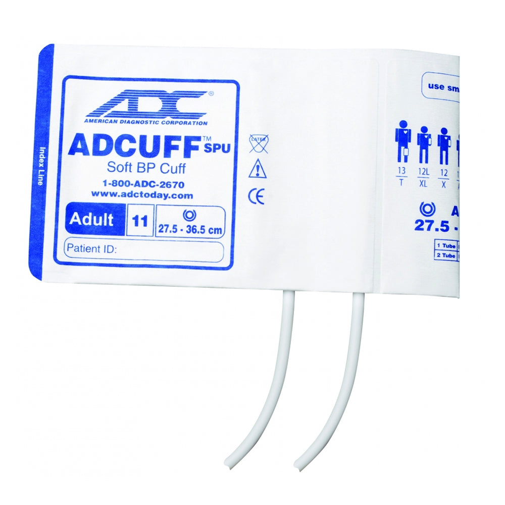 American Diagnostic Corporation Blood Pressure Cuff, Adult, Disposable, without Connector, Two Tube, 27.5cm to 36.5cm, Navy