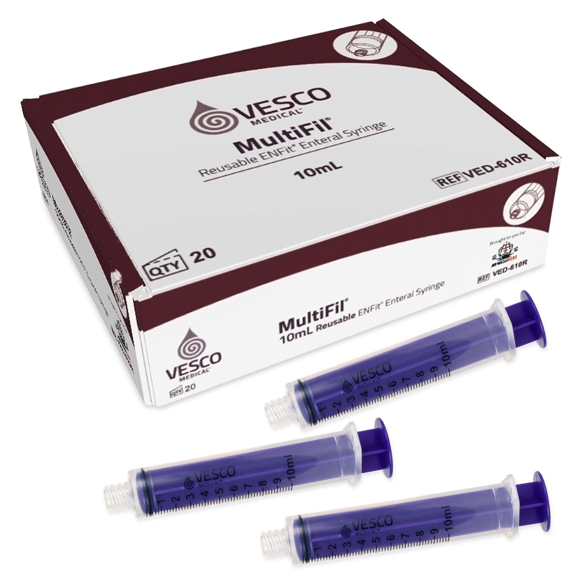 Multifil™ Reusable ENFit Tip Syringe w/Cap, 10ML - Non-Sterile