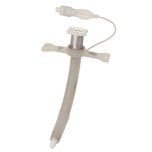 Smiths Medical ASD Inc Bivona TTS Fixed Neck Flange Hyperflex Extra-length Tracheostomy Tubes 7mm, 7mm I.D x 10-3/5mm O.D x 110mm L, with Clip-in Obturator, Twill Tacheostomy Tie and Cap Plug