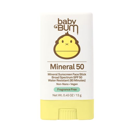 Baby Bum SPF 50 Mineral Sunscreen Face Stick, Fragrance-Free, 0.45 oz