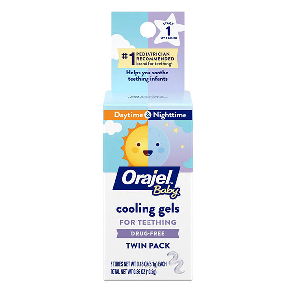 Orajel Non-Medicated Daytime/Nighttime Cooling Gels, Twin Pack