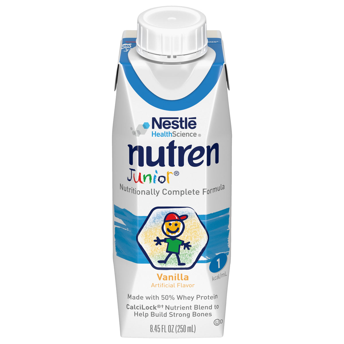 Nestle Healthcare Nutrition Nutren Junior Complete Liquid Nutrition Vanilla Flavor 250mL Carton (Tetra Pak), 250kCal, Lactose-free, Gluten-free