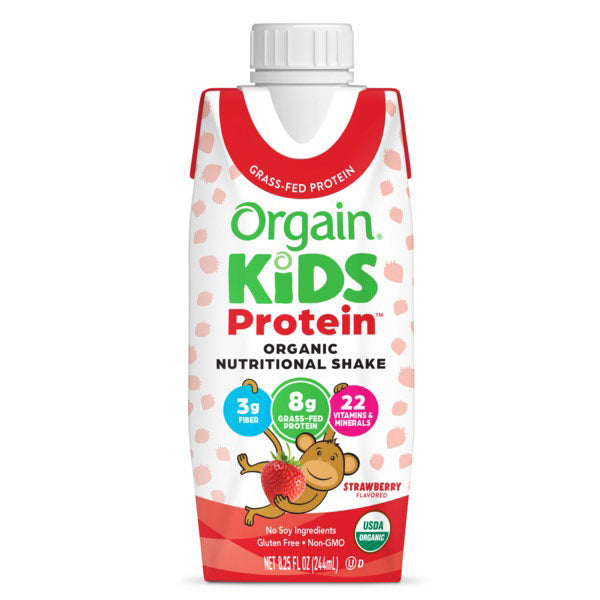 Orgain Kids Protein Organic Nutritional Shake, Strawberry, 8.25 fl oz
