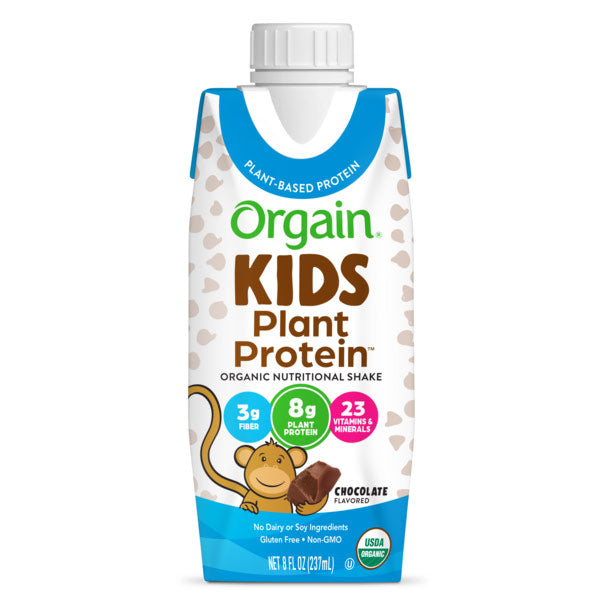 Orgain Kids Plant Protein Organic Nutritional Shake, Chocolate, 8 fl oz