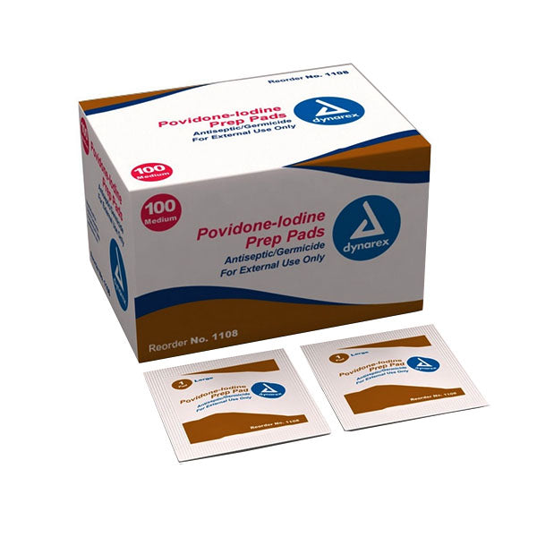 Dynarex Povidone Iodine Prep Pad, Medium
