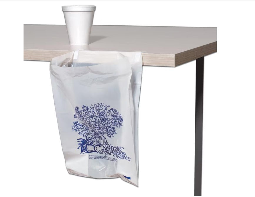 Elkay Plastics Bedside Bag with Adhesive Strips,.5mil, 7" x 4" x 11"