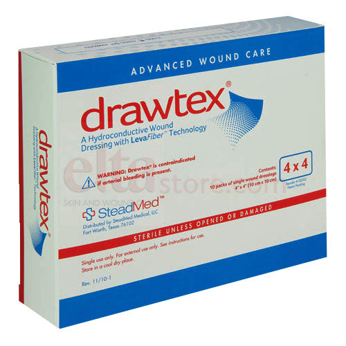 Drawtex Hydro-Conductive Dressing with LevaFiber&trade, 4" x 4"