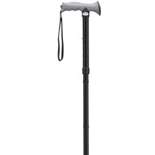 Drive Medical Aluminum Folding Cane with Gel Grip Black, 32" to 36" H Handle, 3/4" W Tubing