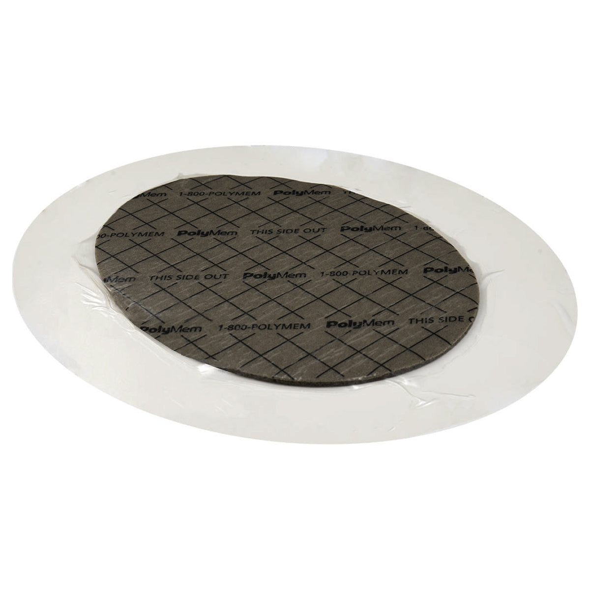 Ferris PolyMem – Silicone Border Dressing, Size 5, 5" x 3.5" Oval Adhesive, 3'' x 2'' Pad