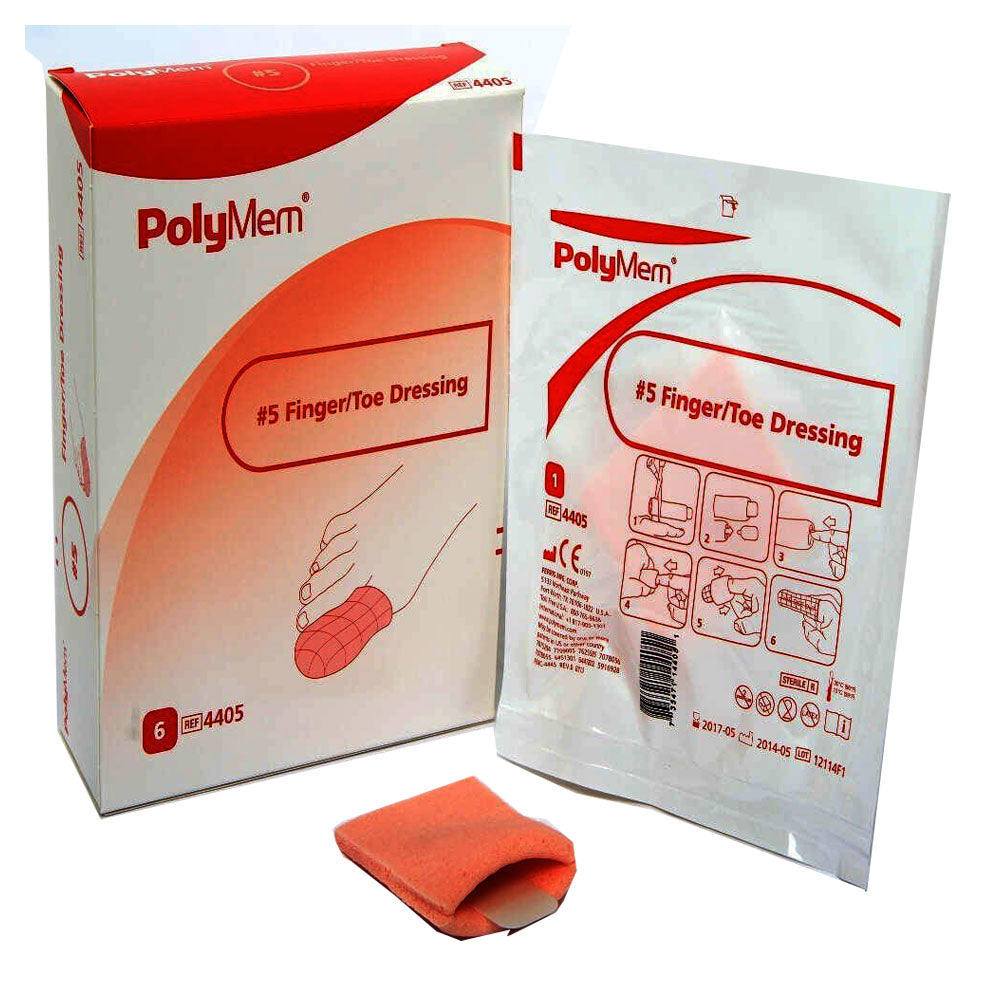 Ferris PolyMem Finger/Toe Wound Dressing, Size 5, 2XL, 3.4" to 3.8" Circumference