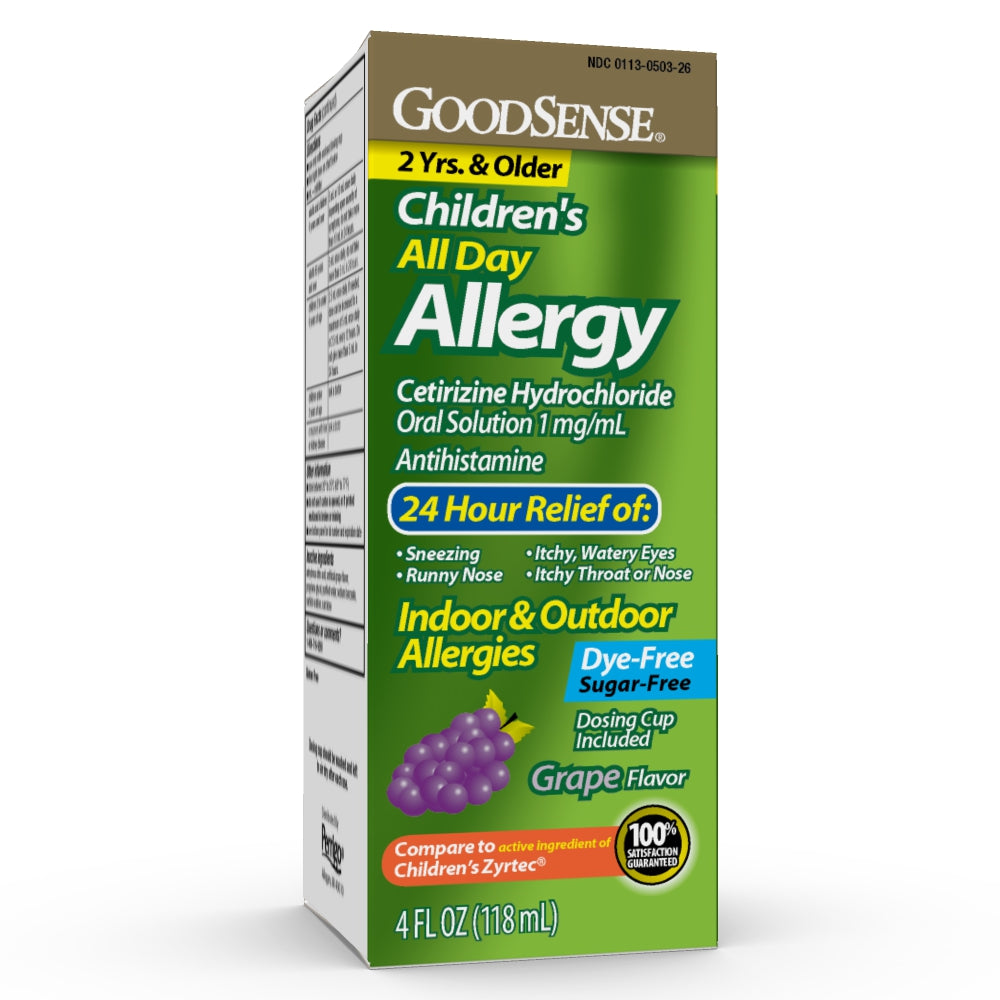 GoodSense Children's 24 Hour Allergy, Cetirizine, 5 Mg, Grape, 4 Oz