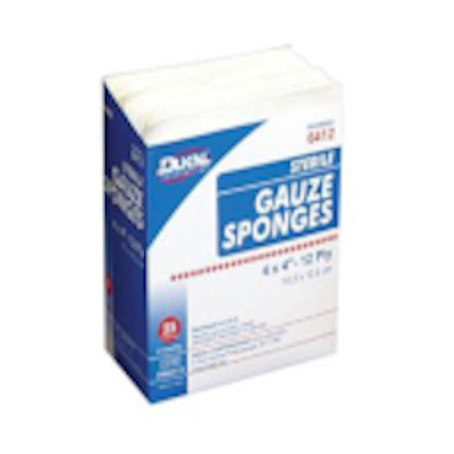 Gauze Sponge Dukal Cotton 12-Ply 8x4 IN Rectangle Sterile 6842