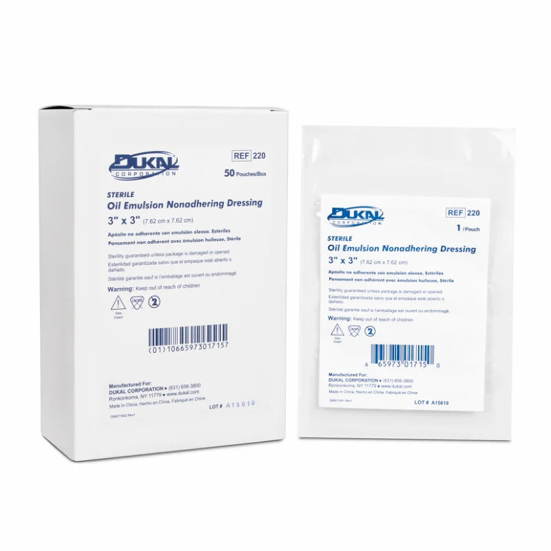 Impregnated Non-Adherent Dressing Dukal Knitted Fabric Petrolatum Oil 220